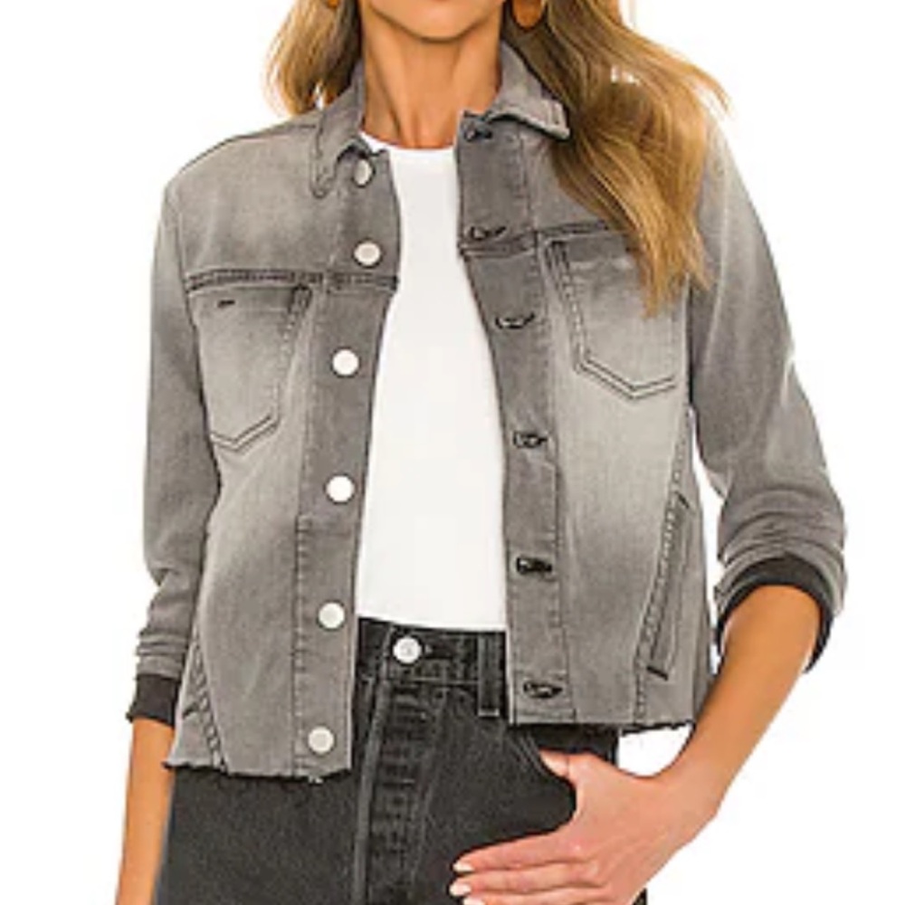 L’AGENCE Denim Janelle Raw Cut Slim Jacket XS